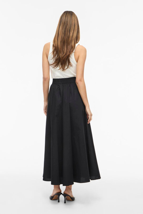Vila Falda larga con vuelo de algod&oacute;n org&aacute;nico Negro