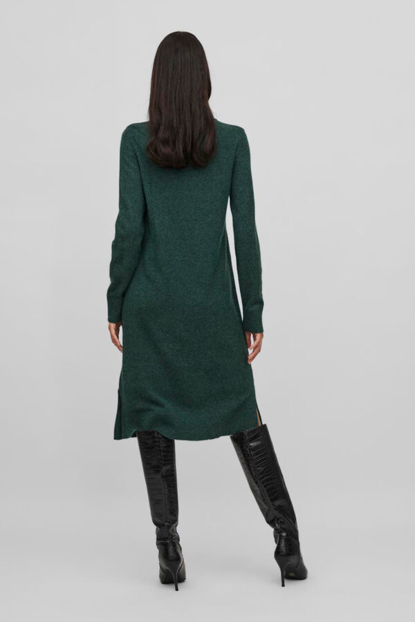 Vila Vestido de punto con viscosa Verde oscuro