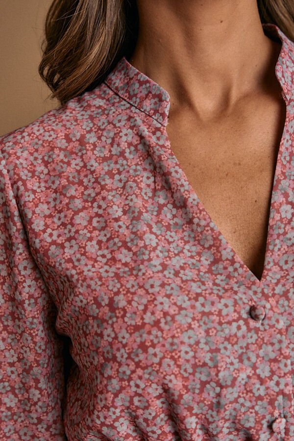 Pol&iacute;n Et Moi Vestido flores Malva Rosa