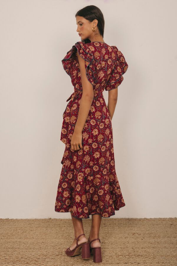 Cherubina Vestido Lolita Estampado granate