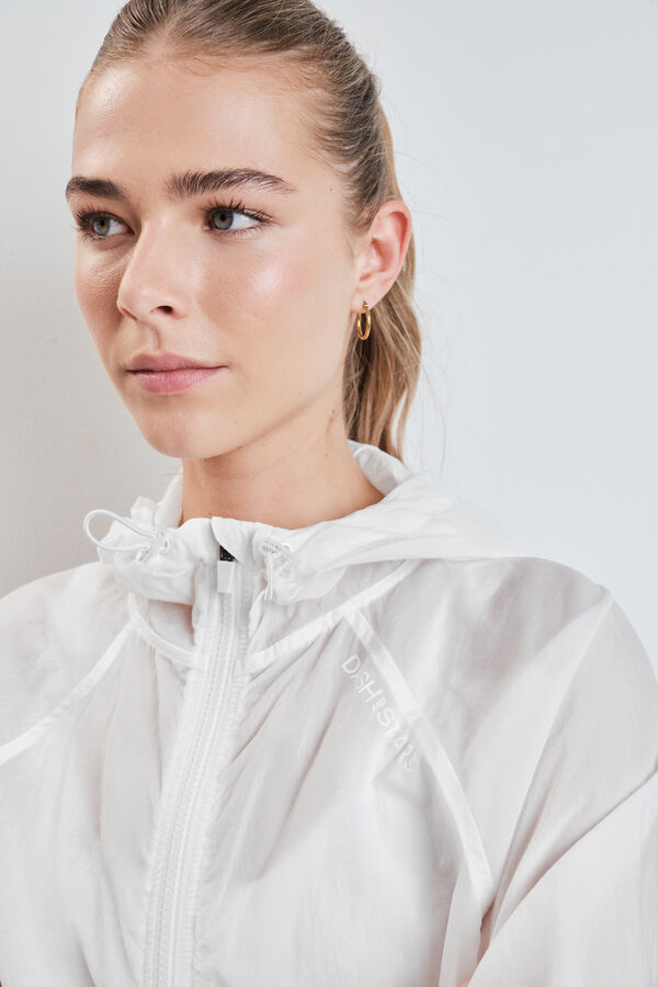 Dash and Stars Chaqueta cortavientos capucha blanca blanco