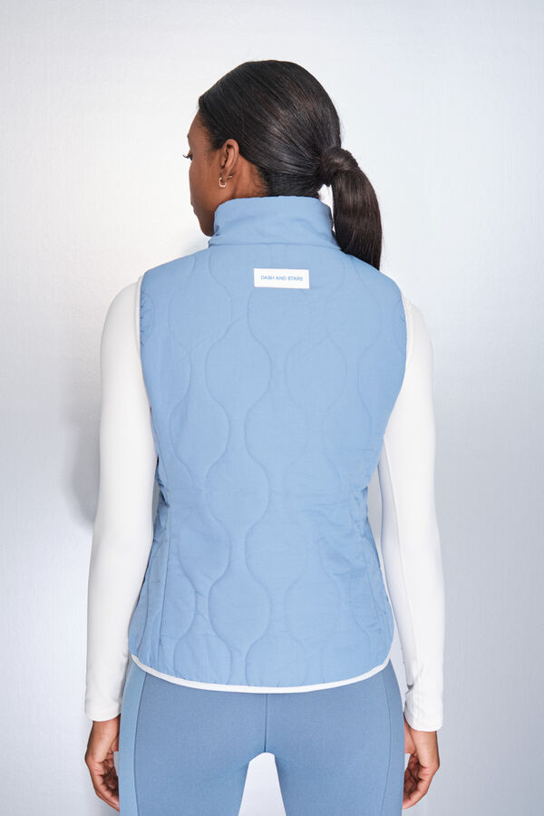 Dash and Stars Chaleco acolchado forrado azul azul