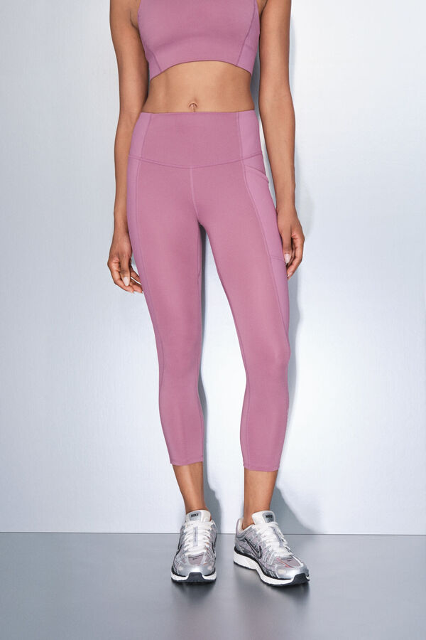 Dash and Stars Leggings 4D STRETCH crop rosa rosa