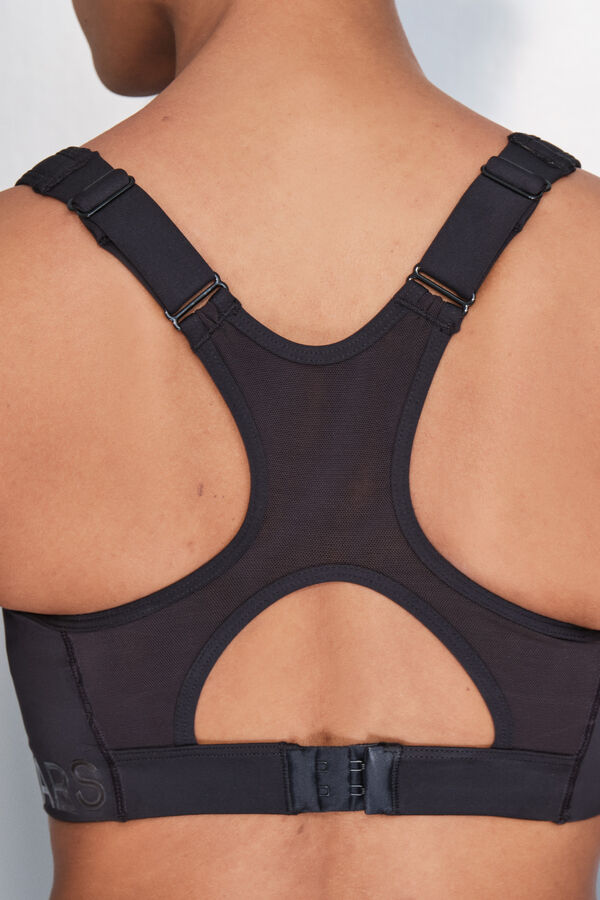 Dash and Stars Sujetador deportivo 4D Stretch mayor cobertura negro negro