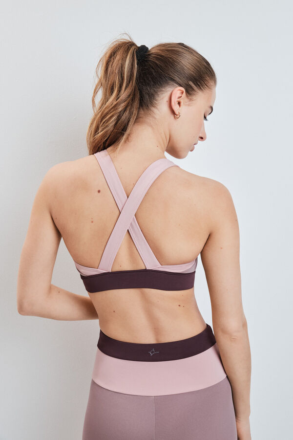 Dash and Stars Sujetador deportivo 4D Stretch color block rosa rosa