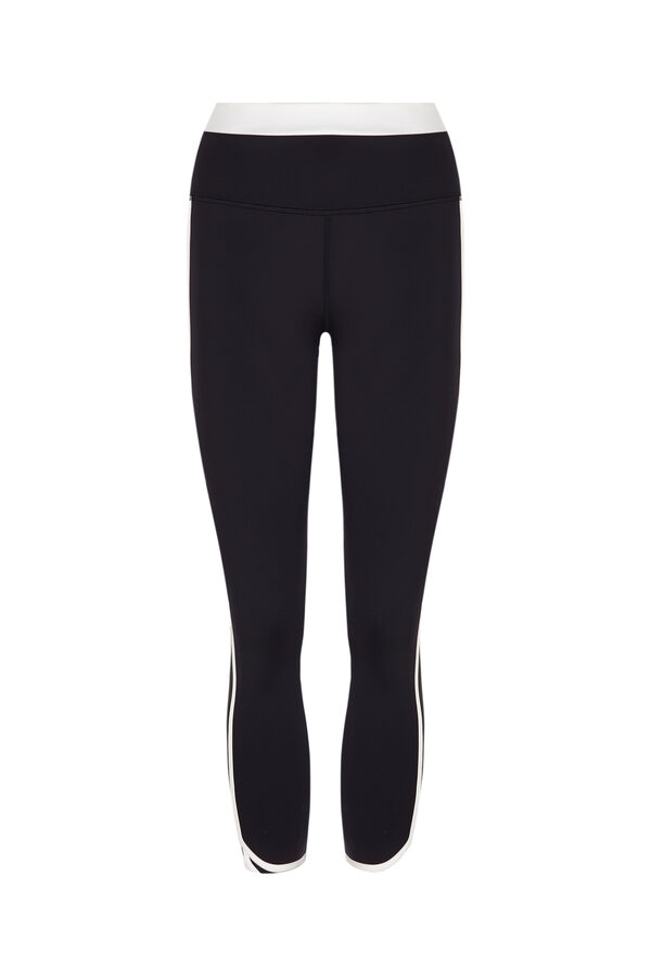 Dash and Stars Leggings crop negro lateral transparencias 4D STRETCH negro