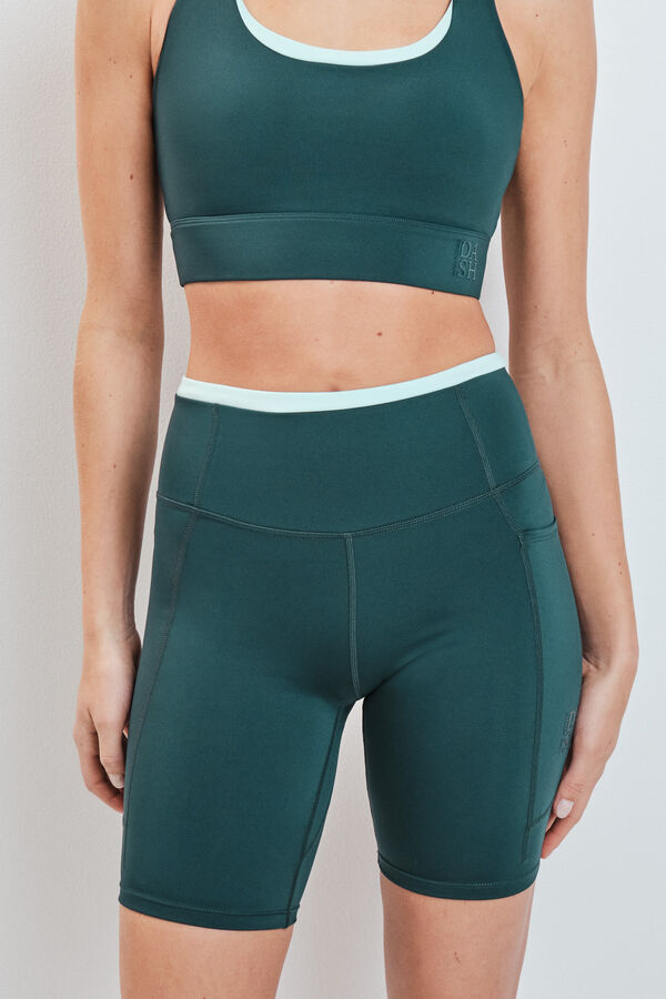 Dash and Stars Leggings ciclista verde 4D STRETCH verde
