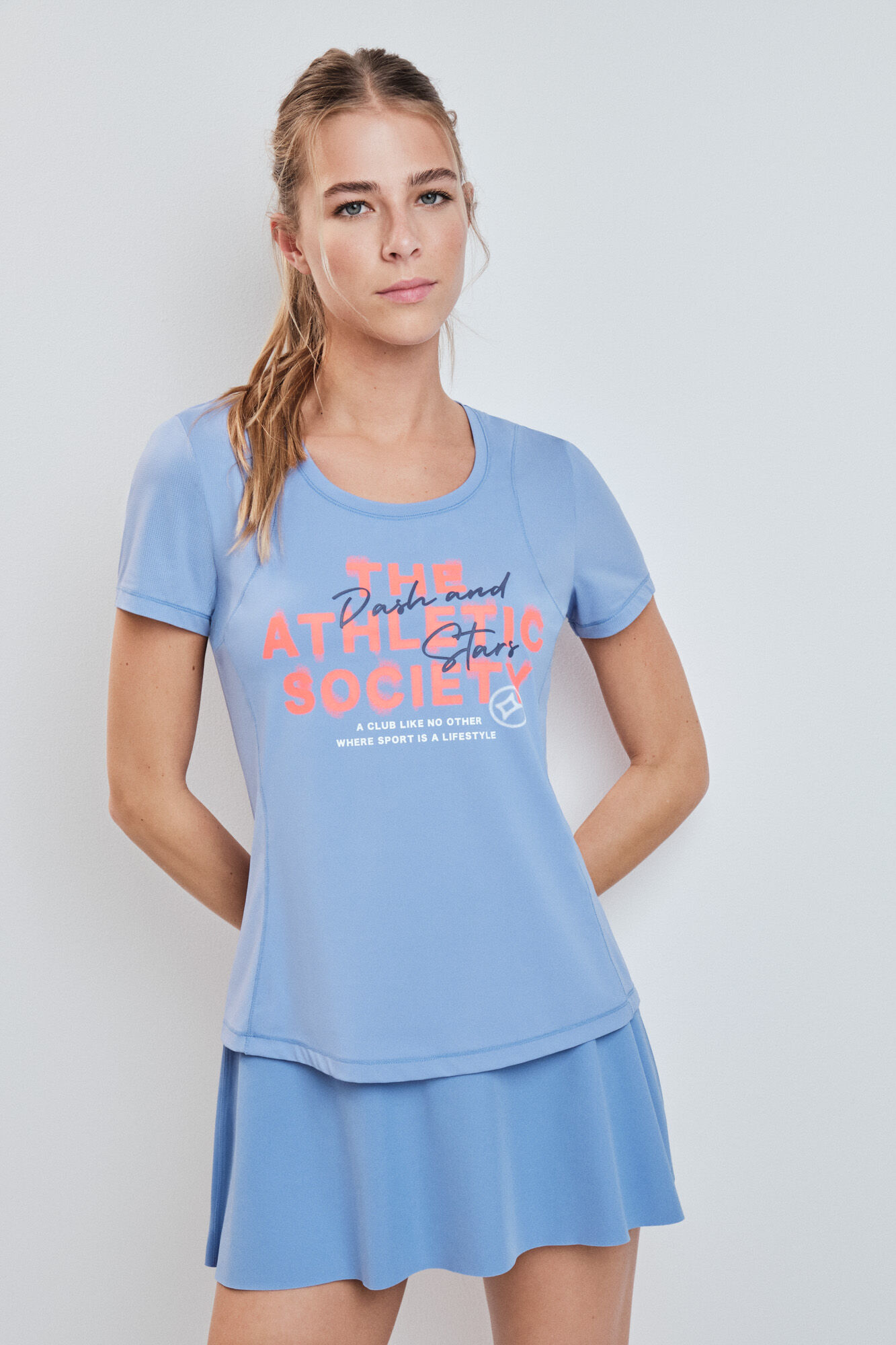 Dash and Stars Falda malla interior azul