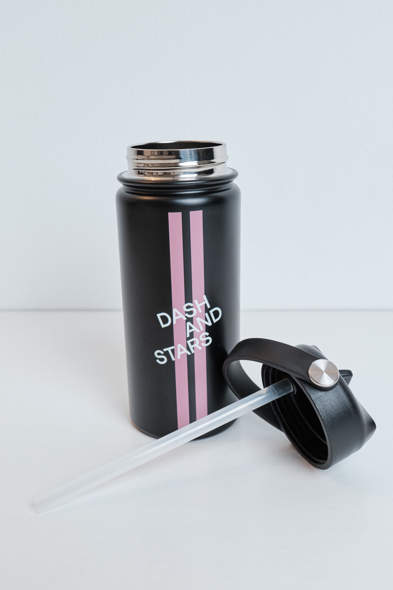 Dash and Stars Botella acero inoxidable negra