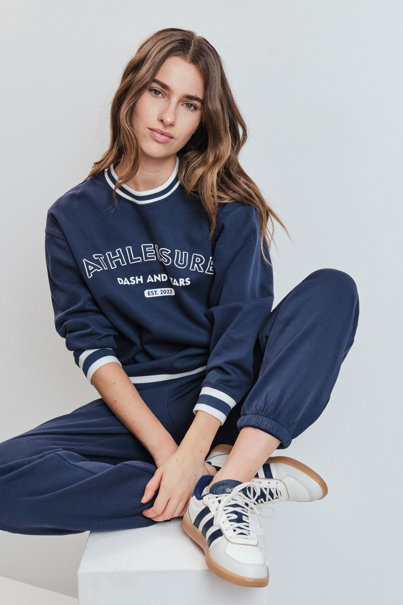 Dash and Stars Sudadera college felpa azul