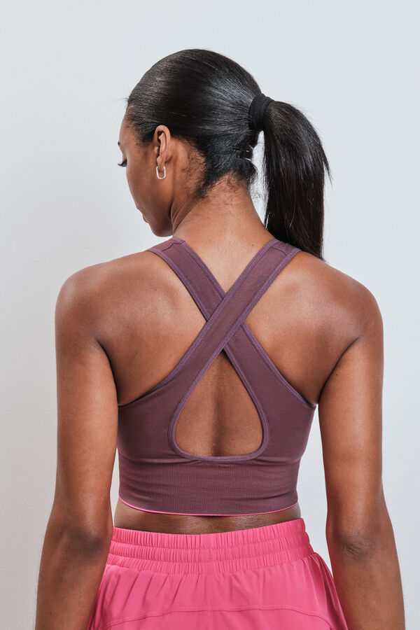 Dash and Stars Sujetador deportivo 4D Stretch reversible rosa rosa