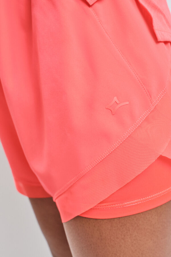 Dash and Stars Short ultra ligero malla rojo rosa