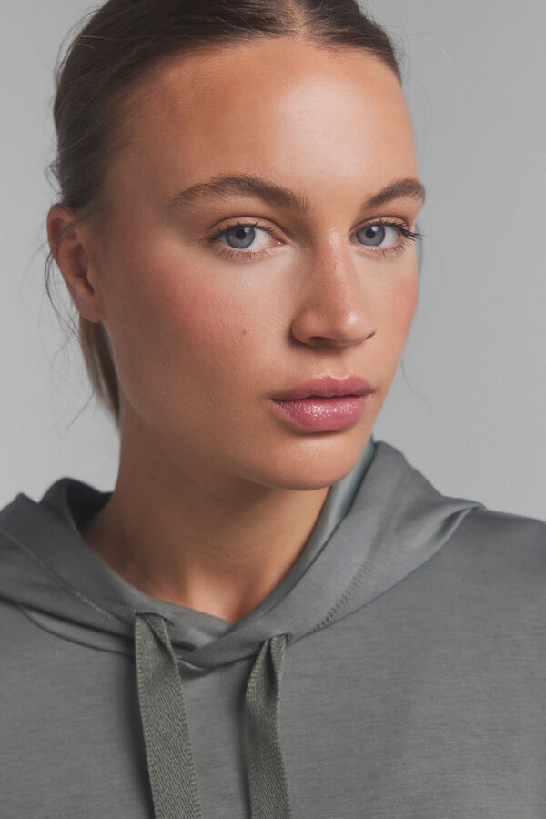 Dash and Stars Sudadera capucha suave kaki beige