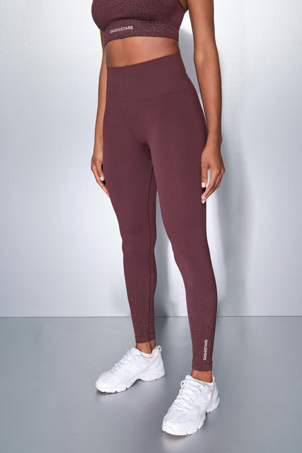 Dash and Stars Leggings SEAMLESS COMFORT morado burdeos