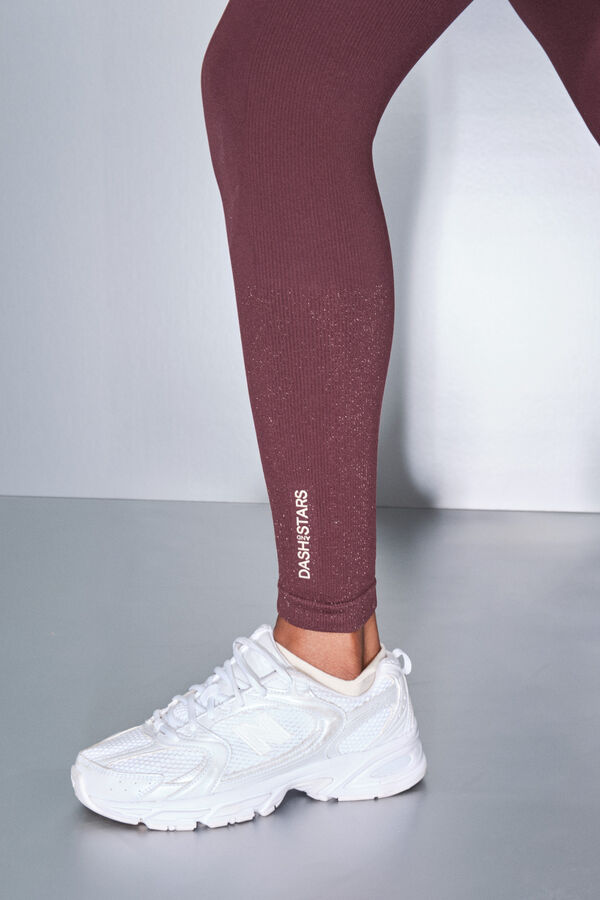 Dash and Stars Leggings SEAMLESS COMFORT morado burdeos