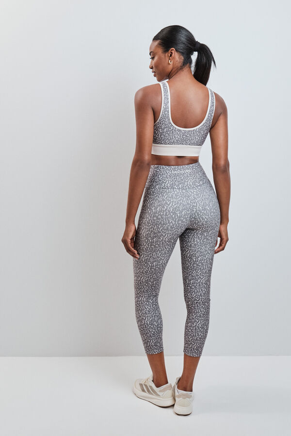 Dash and Stars Leggings crop 4D STRETCH animal print gris nude