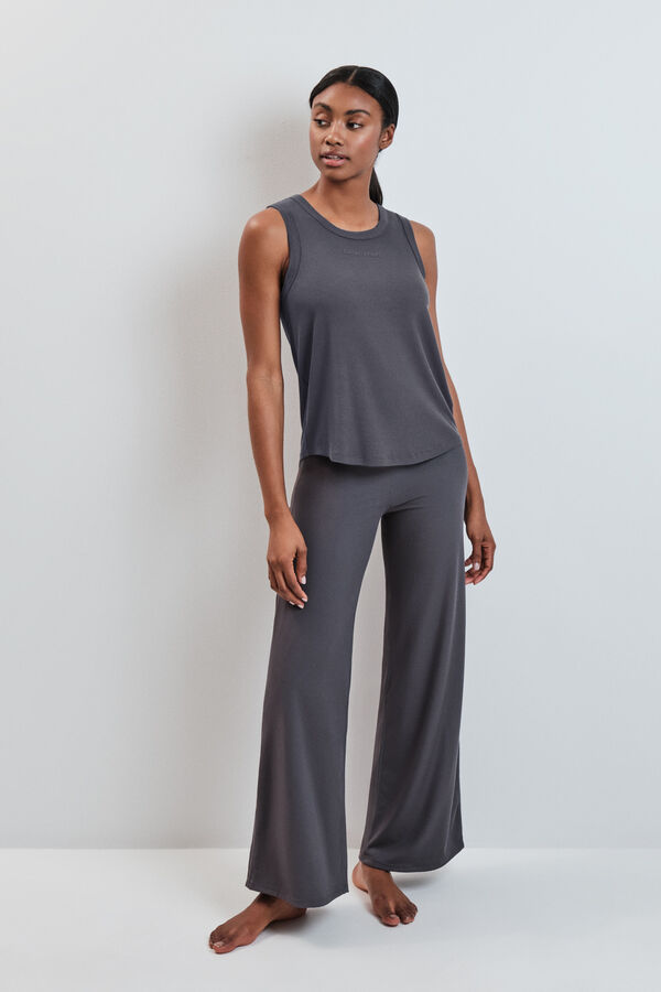 Dash and Stars Camiseta sin mangas rib gris gris