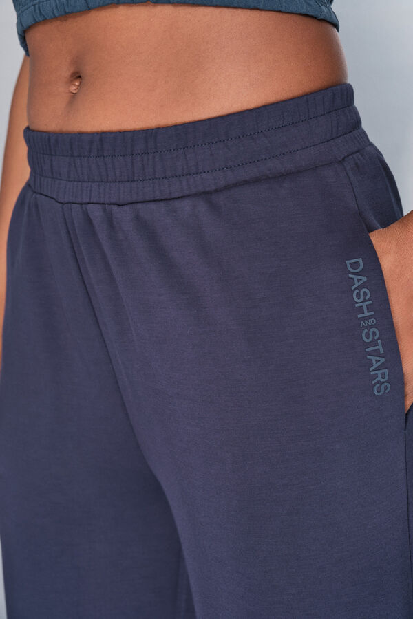 Dash and Stars Pantalón recto ancho azul oscuro azul