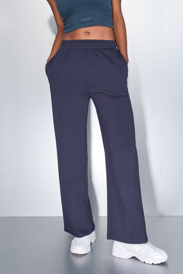 Dash and Stars Pantalón recto ancho azul oscuro azul