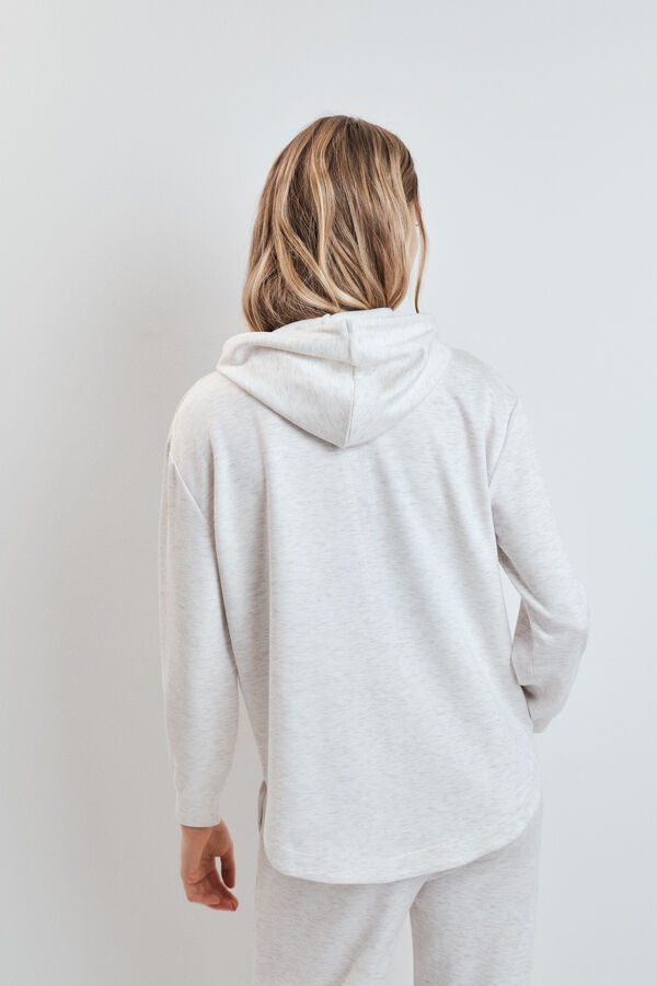 Dash and Stars Chaqueta capucha viscosa suave gris gris