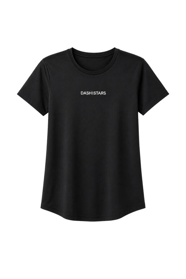 Dash and Stars Camiseta t&eacute;cnica manga corta negro negro