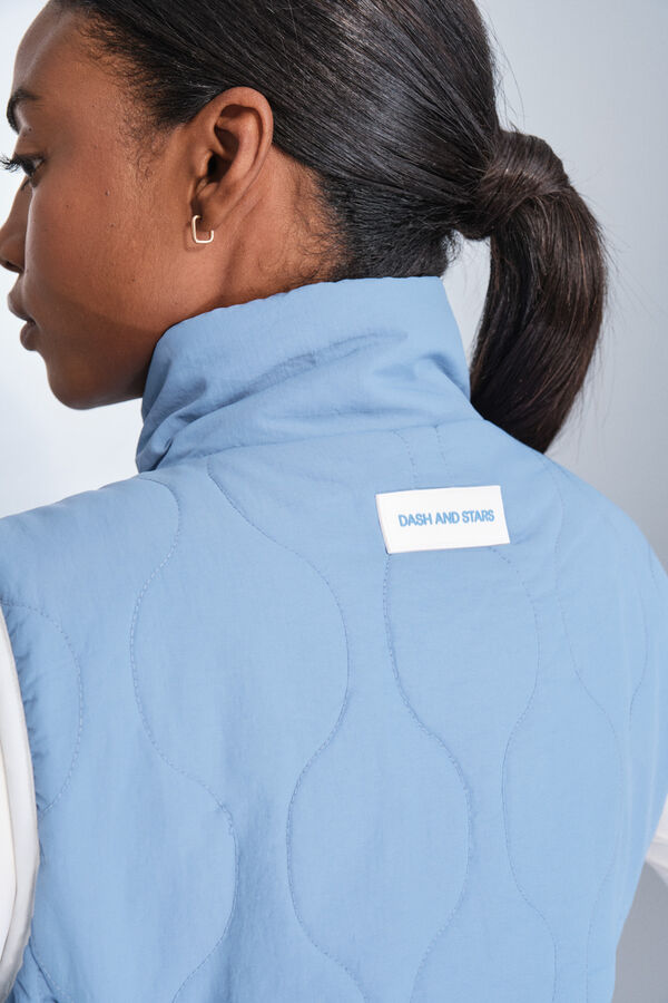 Dash and Stars Chaleco acolchado forrado azul azul