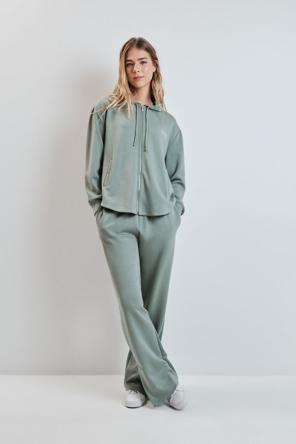 Dash and Stars Chaqueta capucha viscosa suave verde verde