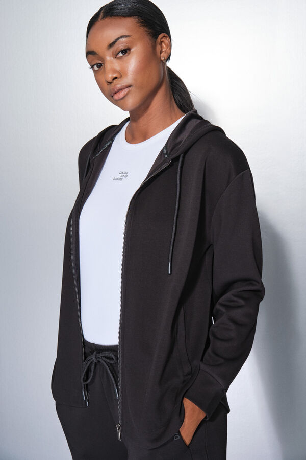 Dash and Stars Chaqueta negra cremallera  negro