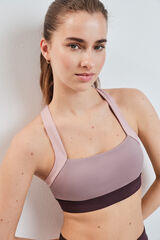 Dash and Stars Sujetador deportivo 4D Stretch color block rosa rosa