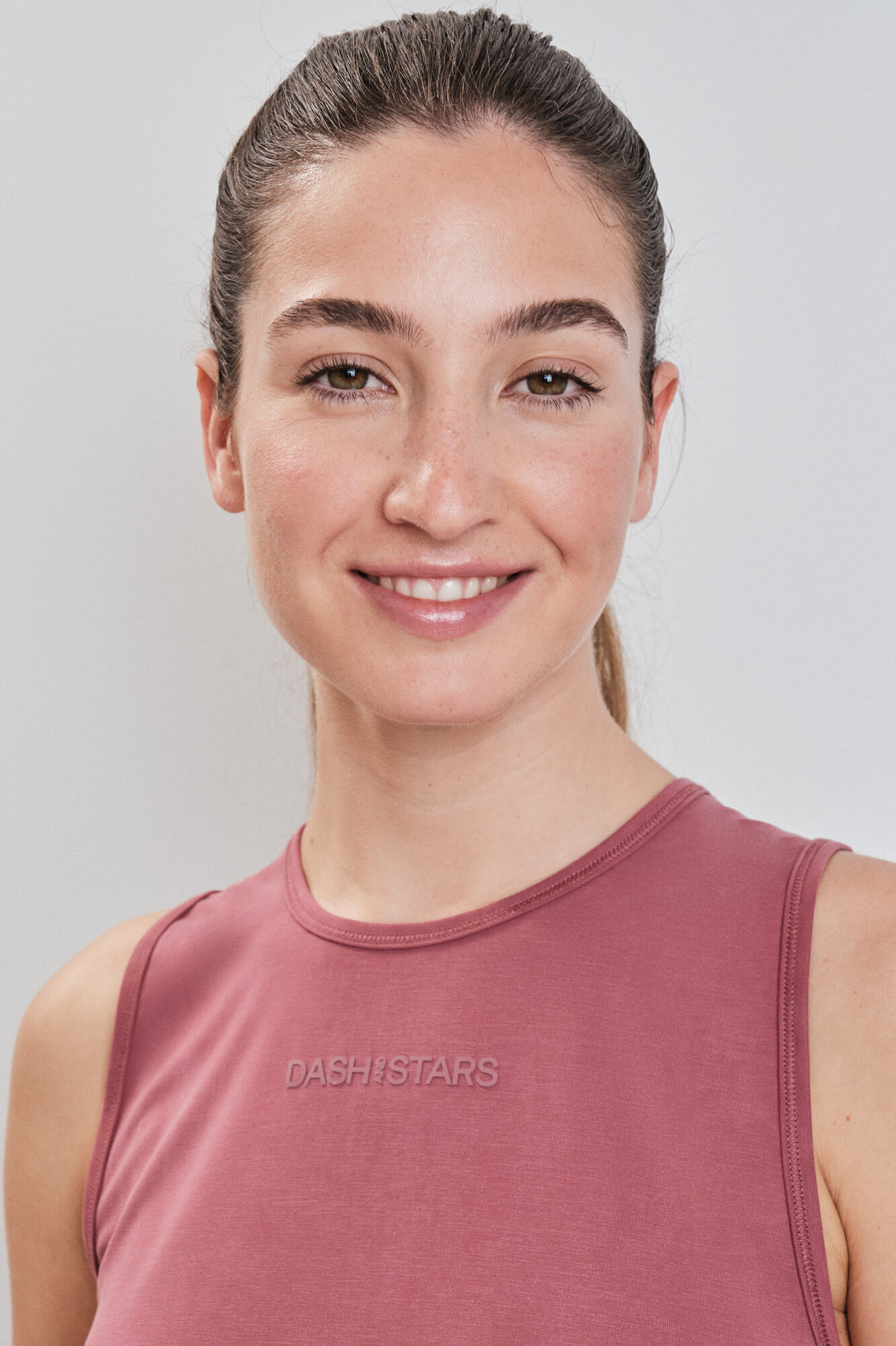 Dash and Stars Camiseta sin mangas tacto suave granate