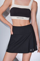 Dash and Stars Falda microfibra negra malla interior negro