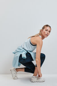 Dash and Stars Camiseta microfibra perforada azul