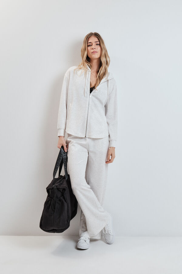 Dash and Stars Chaqueta capucha viscosa suave gris gris