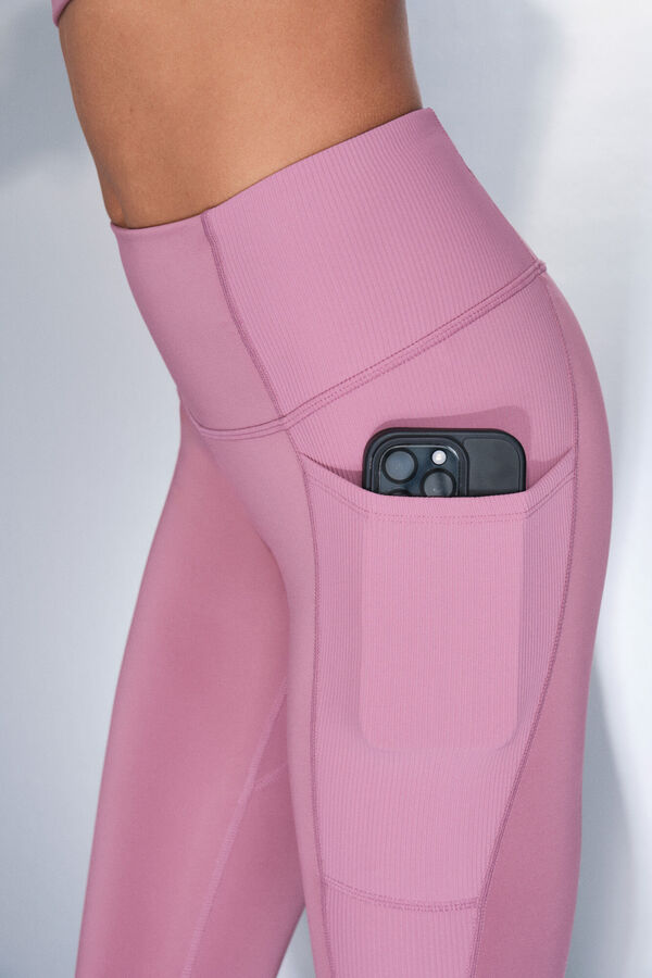 Dash and Stars Leggings 4D STRETCH crop rosa rosa