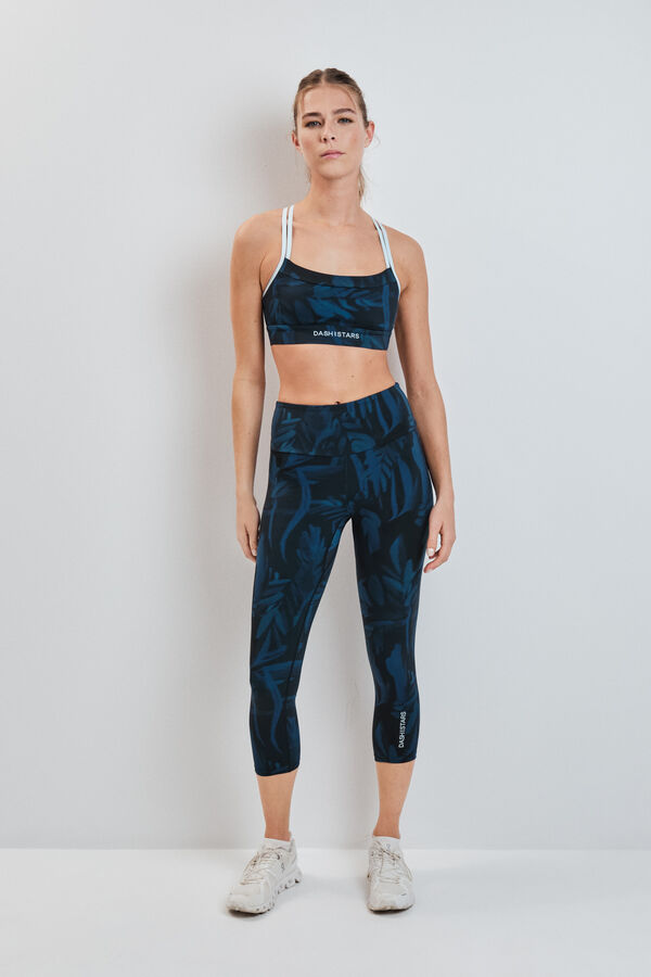 Dash and Stars Leggings crop estampado verde 4D STRETCH verde