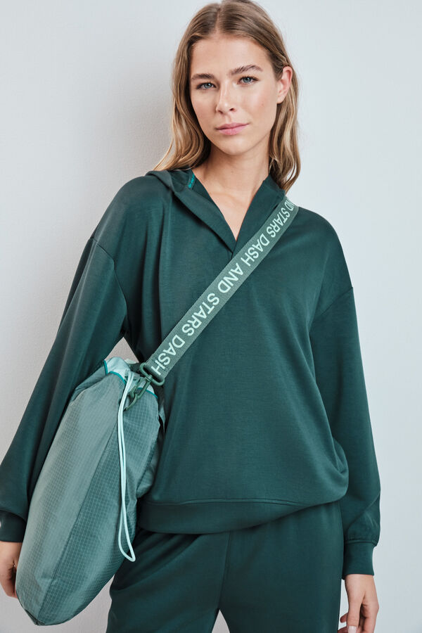 Dash and Stars Bolsa tote nylon acolchado verde