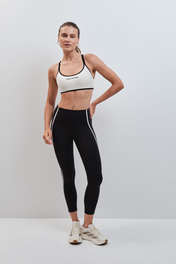 Dash and Stars Leggings crop 4D STRETCH negro negro