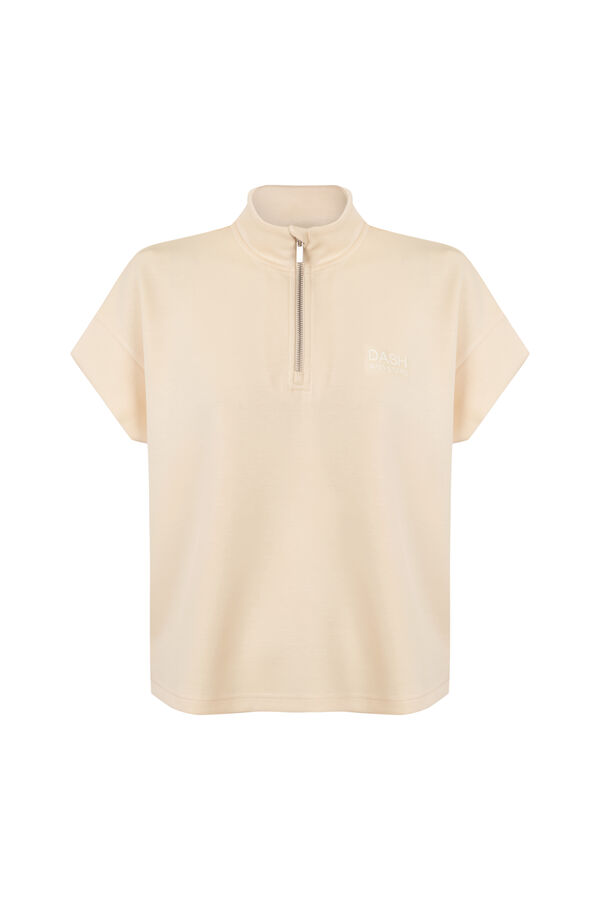 Dash and Stars Sudadera manga corta viscosa suave amarilla estampado