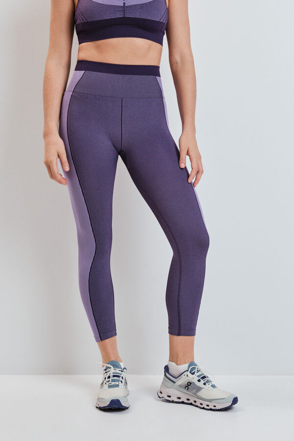 Dash and Stars Leggings SEAMLESS COMFORT crop morado morado/lila