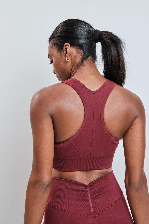 Dash and Stars Sujetador deportivo rojo cremallera SEAMLESS FIT rojo