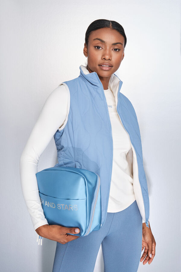 Dash and Stars Chaleco acolchado forrado azul azul