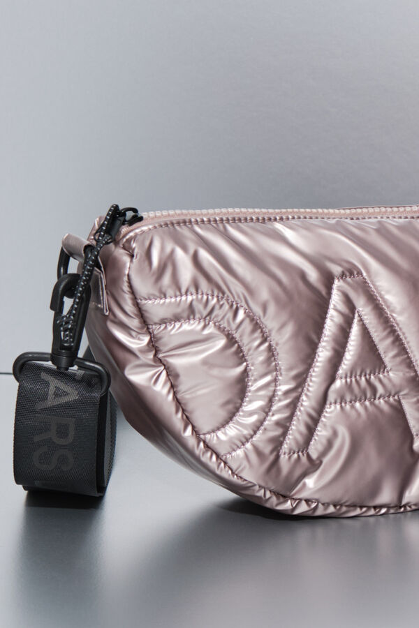 Dash and Stars Bolso bandolera nylon rosa metalizado beige