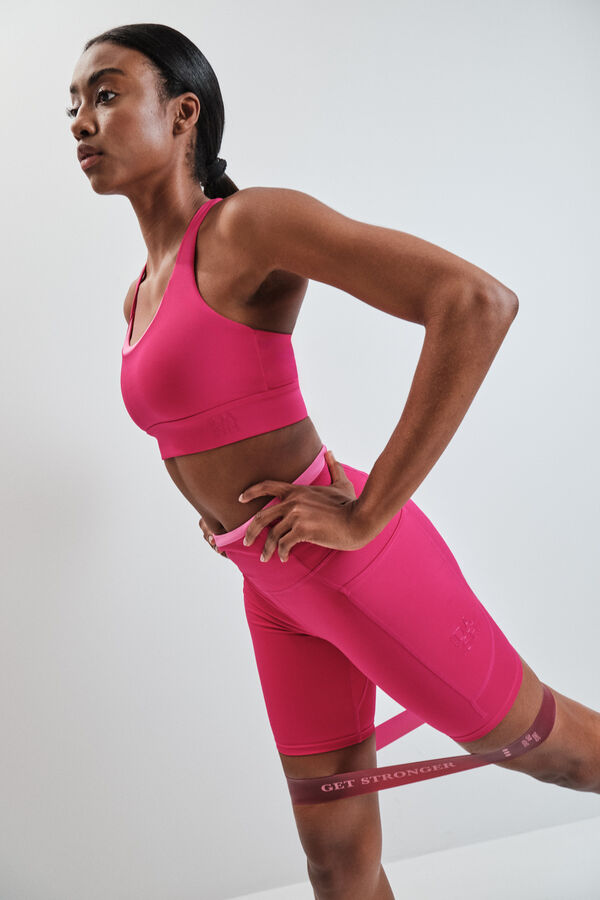 Dash and Stars Leggings ciclista rosa 4D STRETCH rosa