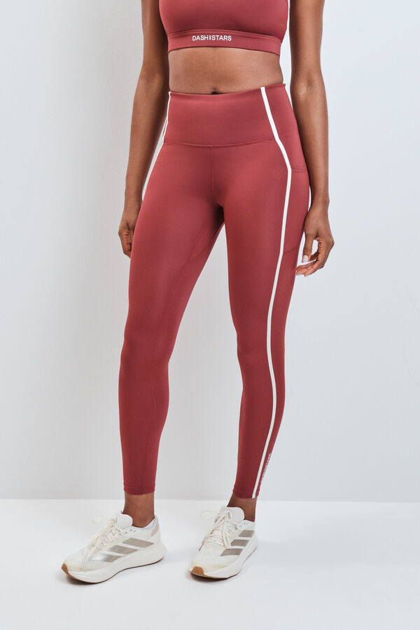 Dash and Stars Leggings largos 4D STRETCH burgundy rojo