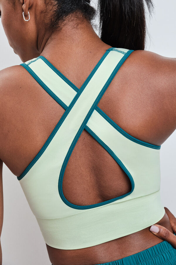 Dash and Stars Sujetador deportivo 4D Stretch reversible verde verde
