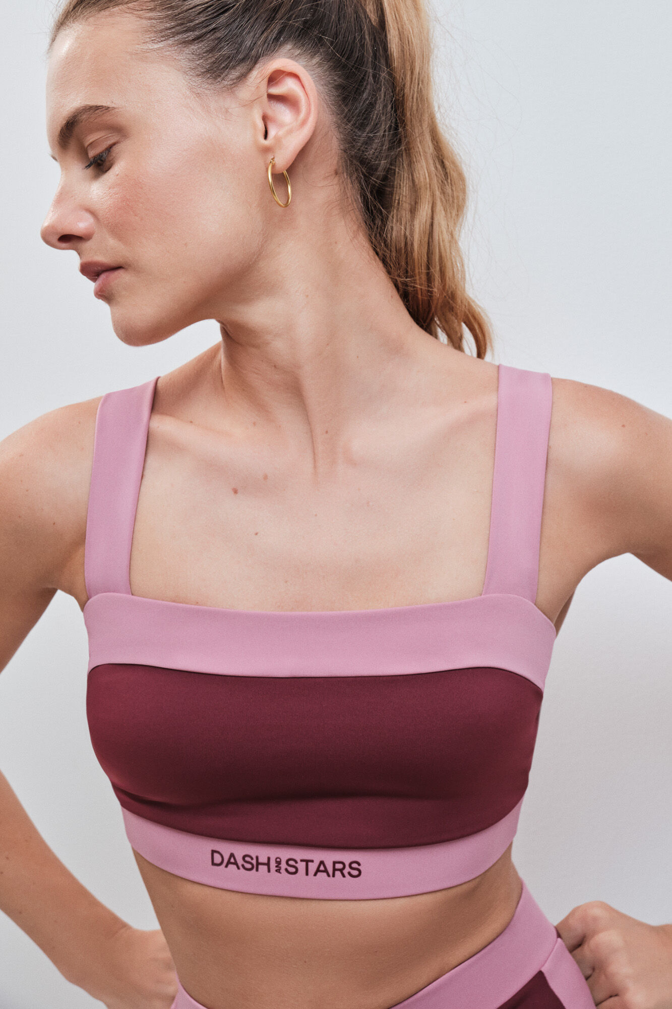 Dash and Stars Sujetador deportivo bandeau 4D Stretch burgundy
