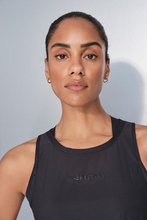 Dash and Stars Camiseta halter negro negro