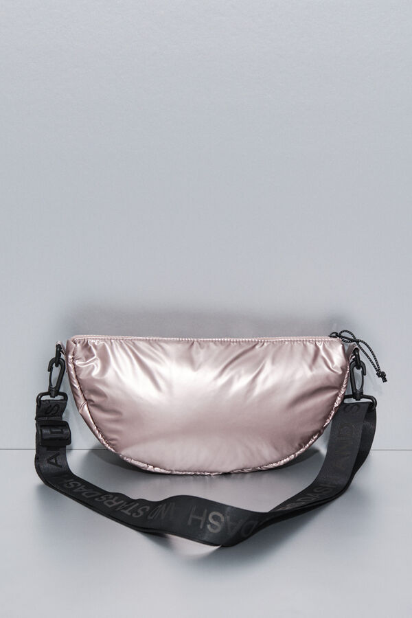 Dash and Stars Bolso bandolera nylon rosa metalizado beige