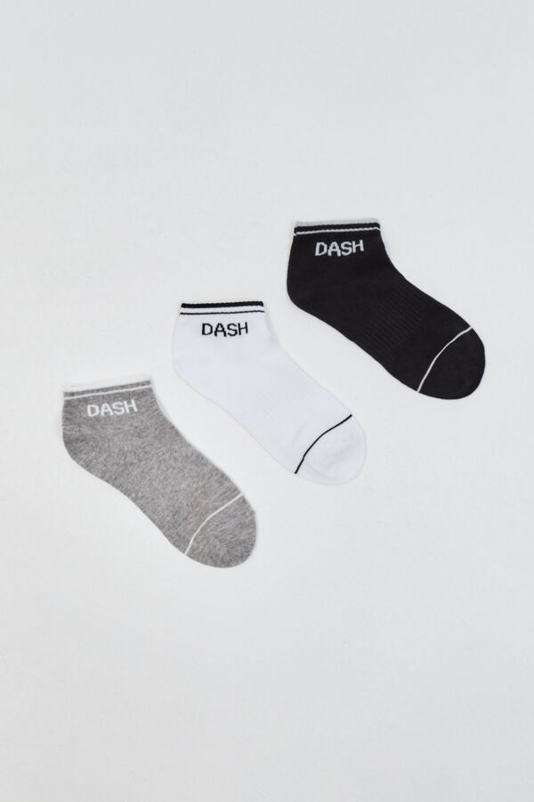 Dash and Stars Pack 3 calcetines cortos algod&oacute;n blanco
