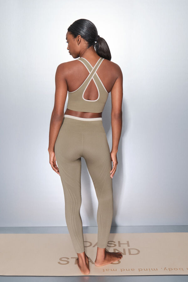 Dash and Stars Leggings largos SEAMLESS COMFORT kaki verde